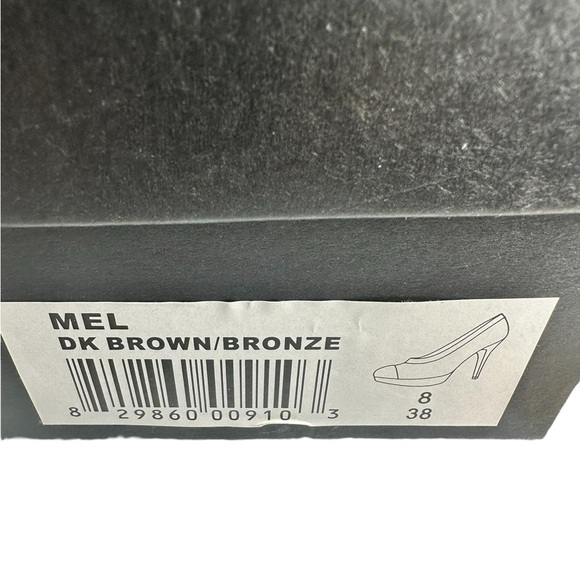 MRKT. Dark Brown And Bronze Platform Leather Pump 8M - Picture 7 of 9